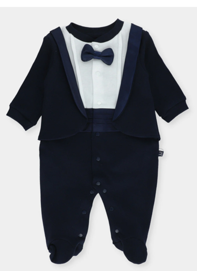 Full Romper Navy Blue with Attached Blazer & Bow tie