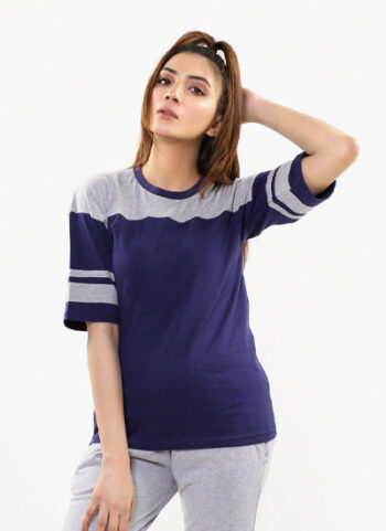 Cut And Sew Drop Shoulder Tee Shirt