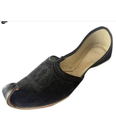 Black Punjabi traditional Khussa for Men