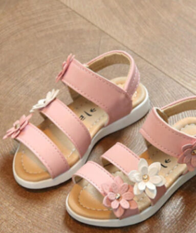 Classic Floral Open Sandals for Baby Girls