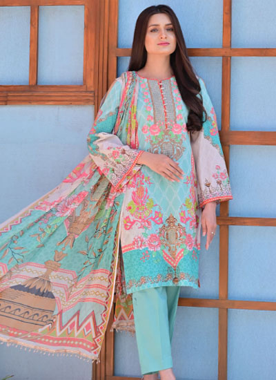 EMBROIDERED PRINTED LAWN