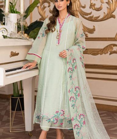 3-Piece Mint Green Khaadi Net Dress