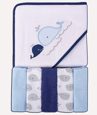 Baby Blue Hood Towel & Wash Clothes