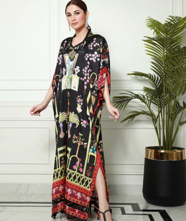 Digital Silk Printed Kaftan Dress