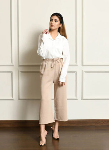 Linen Culottes with drawstring For Women
