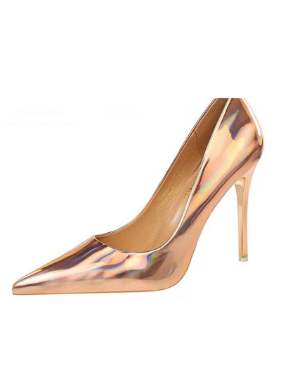 Metallic Rose Gold Heel For Women