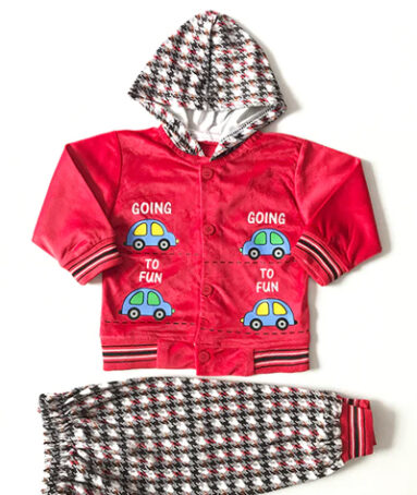 Red Baby Boy Winter Material Dress