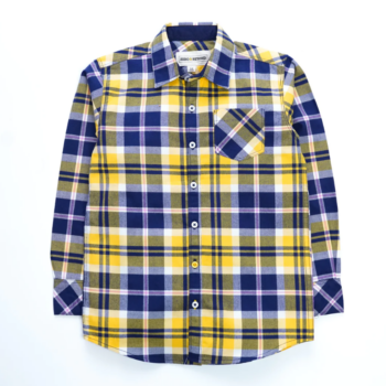 Yellow Checkered Shirt For Boys