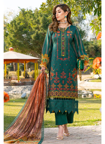 Printed & Embroidered Lawn Front Dress