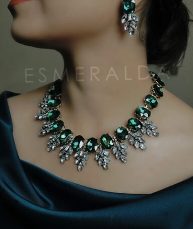 Green Midori Necklace And Earrings Set